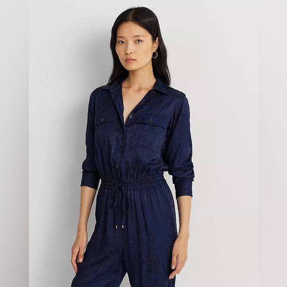 LAUREN RALPH LAUREN Paisley Jacquard Jumpsuit